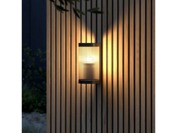 Wandlamp buiten Coupar, dimbaar, zwart, Aluminium, Wandlamp buiten