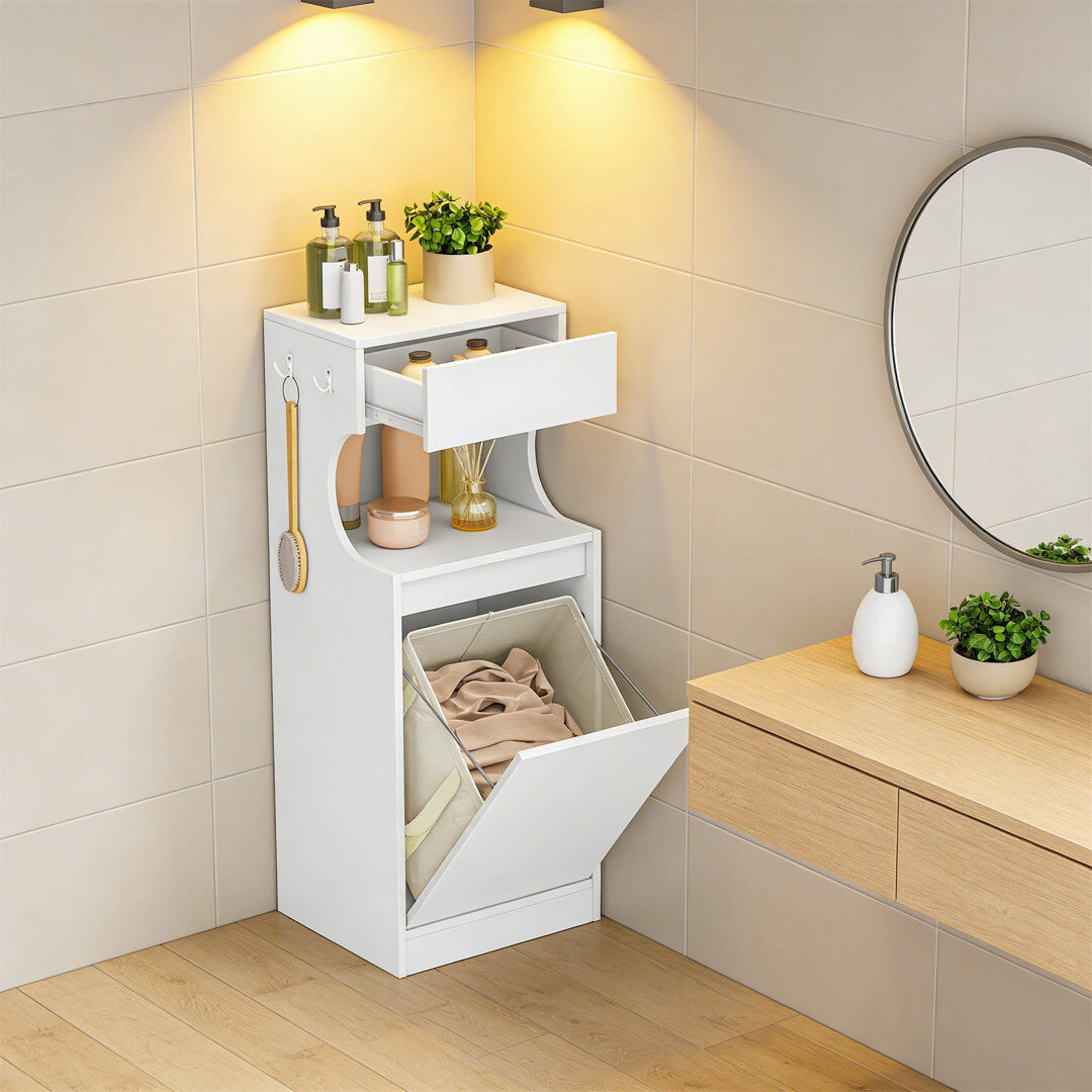 Skyicei L Manufactured Wood Laundry Room Organiser 100cm H X 40cm W X 30cm D