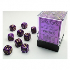 Chessex Würfel - 12mm - Vortex Purple/gold (Würfelset 36 x W6) 292688
