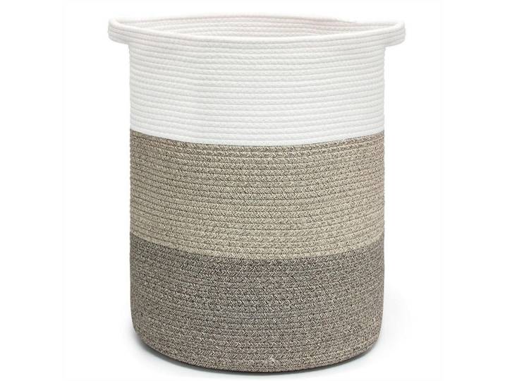 Wäschekorb geflochten mit Henkel 37x37x50 cm Farbverlauf Braun, Mehrfarbig, 38x50x38 cm, Haushalt & Reinigung, Wäschepflege, Wäschekörbe & Wäschetonnen