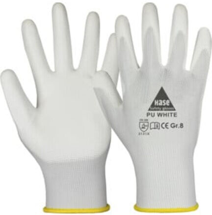 PU WHITE Gants de montage en polyester/PU Réf. 8 Hase (509520-8)