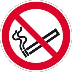 Aufkleber Rauchen verboten ISO 7010, Folie, doppelseitig, Ø 100 mm