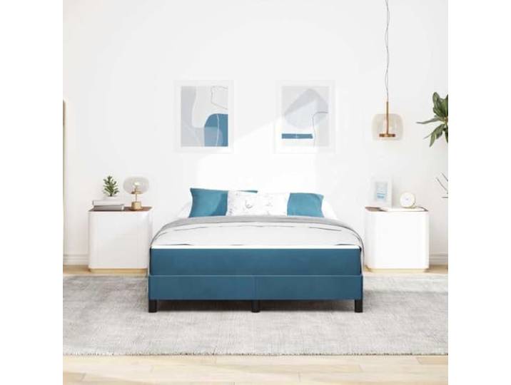 KTHLBRH Boxspringbett mit Matratze dunkelblau 140 x 190 cm Stoff Weiche Beschichtung, Holzrahmen, personalisierte Unterstützung, langlebig