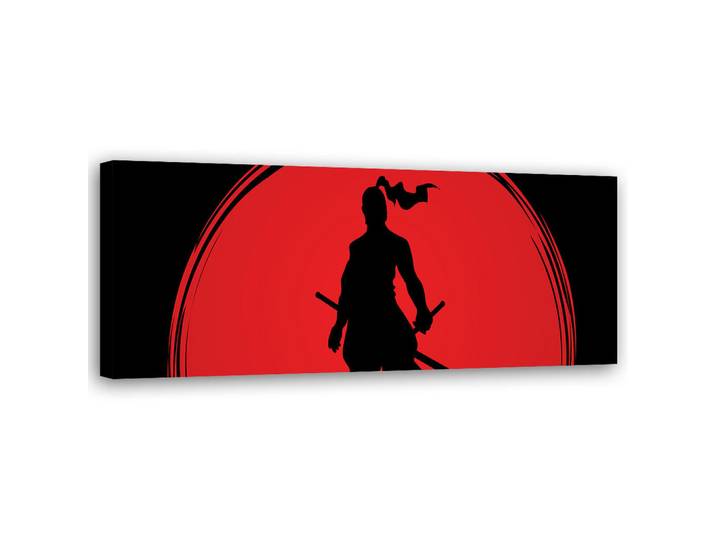 Feeby Wandbild samurai japan sonne, Rot, Pop-Art, Rechteckig, 90x30 cm, Bilder & Rahmen, Bilder, Leinwandbilder