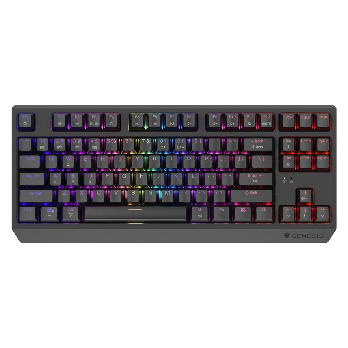 Genesis herní klávesnice THOR 230/TKL/RGB/Outemu Silent Lemon/Bezdrátová USB + Bluetooth/US layout/Č (US, Kabelgebunden, Kabellos) (NKG-2108)