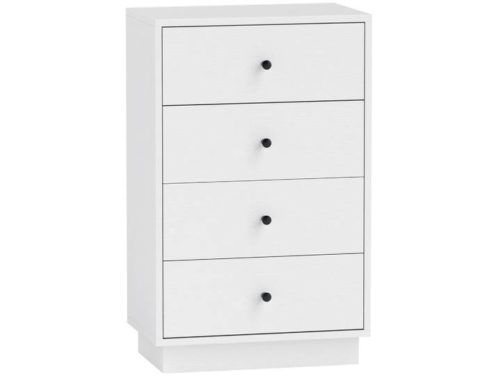 Homcom Kommode Sideboard mit 4 Schubladen Schrank aus Holzwerkstoff 47 x 29 x 75 cm Weiß, 29x75x47 cm, Kleinmöbel, Kommoden