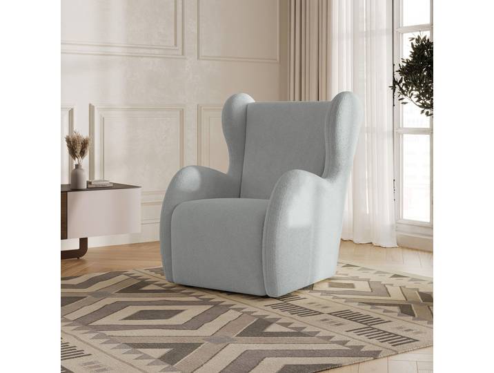 Masseno Polstersessel MASTI Q, Minimalistisch Loungesessel ergonomisch, Hellgrau