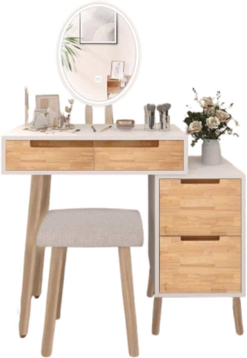 ApexArte Make Up Tafel met Verlichte Hollywood Spiegel voor Kinderen