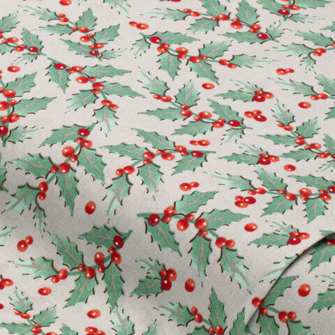Baumwollstoff Ilex "Sina", grau-color