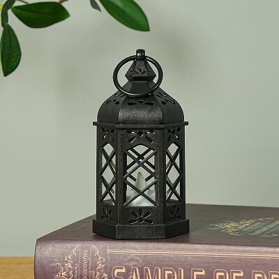 Inspire Daily Merch Retro Desktop Lamp Candle Lamp LED Wind Lamp Creative Gift Portable Small Horse Lamp For Home Decoration black