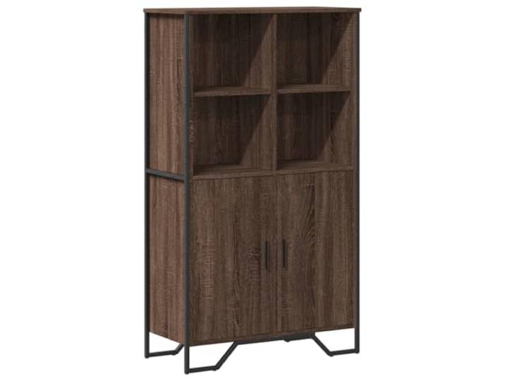 LASWWQMRF Highboard Eichen-Optik 79,5x35,5x137,5 cm Holzwerkstoff Vielseitiger Mehrzweckschrank mit 6 Fächern für Wohnzimmer und Flur, pflegeleichte Oberfläche in Braun Eichen-Optik.