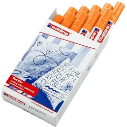 Edding, Marker, Dauermarker 4500 Textil Fluoreszierend Orange (10 Stück) (10x)