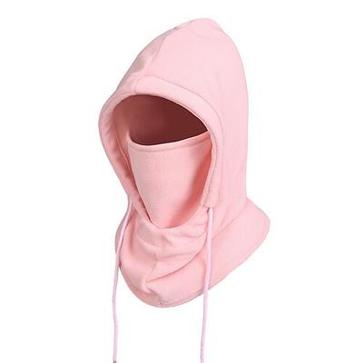 Herren Unisex Balaclava Ski Sturmhaube Fleece-Sturmhaube Wintermützen Beanies Schwarz Rosa Polyester Kordelzug Fleece Lässig Bequem Outdoor Alltagskleidung Einfarbig Warm