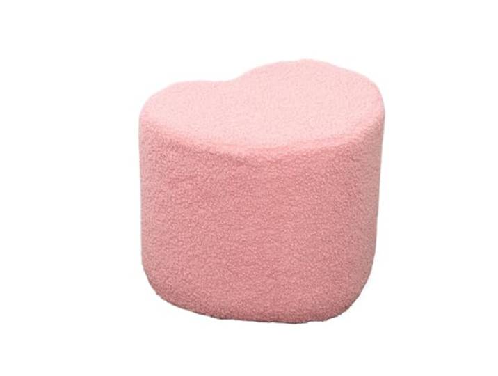 DANNMPX Sitzhocker Wohnzimmer Herzförmiger Fußhocker, Leicht, Kunstlammwolle, Modernes Dekor Zusätzliche Sitzplätze(Pink)