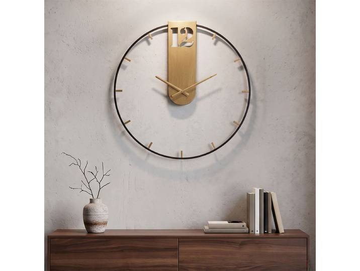 Horloge murale 60 cm Ottavio Doré et Noir