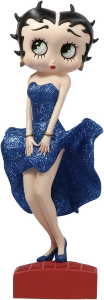 Betty Boop Blauwe Glitter Jurk Beeldje