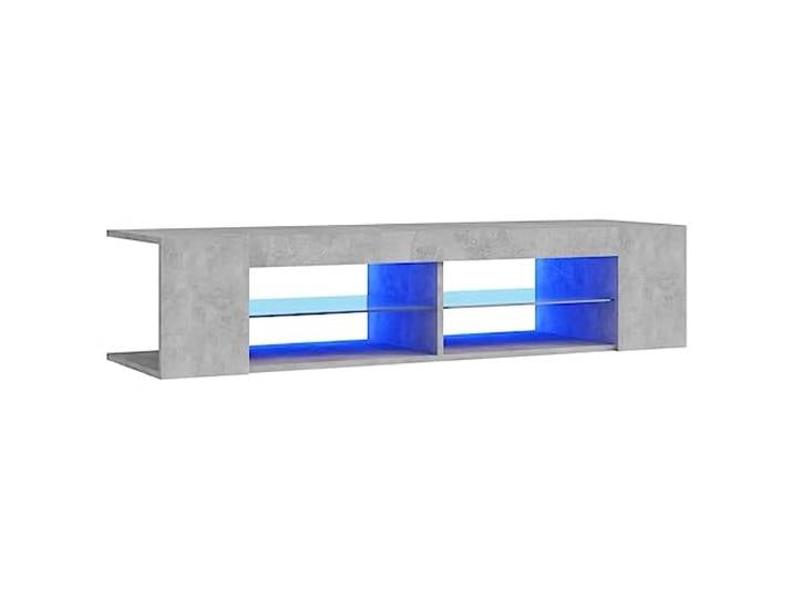 vidaXL TV Schrank mit LED-Leuchten Lowboard Fernsehschrank Fernsehtisch Sideboard HiFi-Schrank TV Möbel Tisch Board Betongrau 135x39x30cm