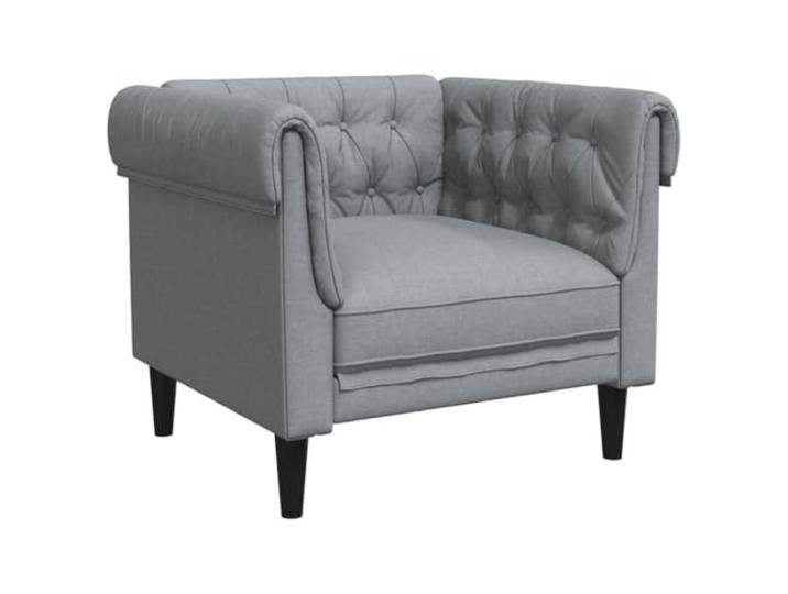 Coespram Chesterfield Sessel Hellgrau, 1-Sitzer Sofa 78,5x74,5x74,5 cm Stylischer 1-Sitzer Polstersessel mit Knopfdetails und Schaumpolsterung für Wohnzimmer, Arbeitszimmer oder Leseecke.