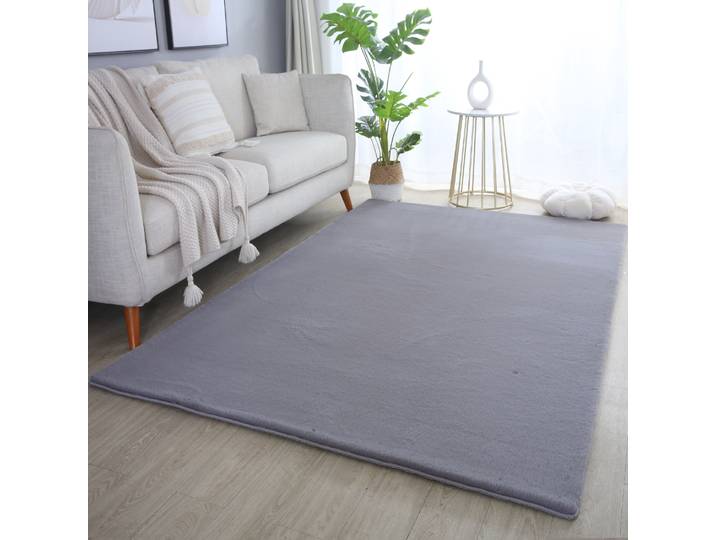 Hochflor-Teppich AYYILDIZ TEPPICHE POUFFY 5100 , auch als Läufer und Rund , grau, B:80cm H:20mm L:250cm, Polyester, Teppiche, Hochflor-Teppich, Läufer, weicher glatter Softflor, Kaninchen Fell Haptik, waschbar