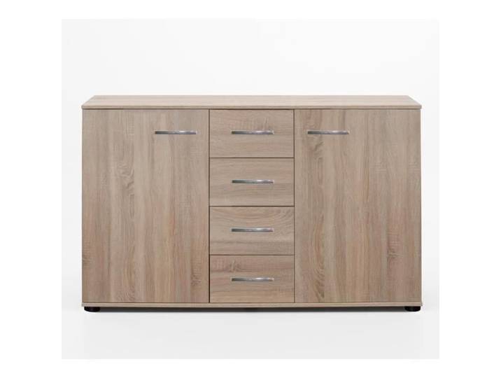 Commode de rangement imitation chêne - Dim : 130 X 41 X 83 Cm