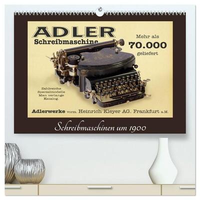 Schreibmaschinen um 1900 (hochwertiger Premium Wandkalender 2027 DIN A2 quer), Kunstdruck in Hochglanz
