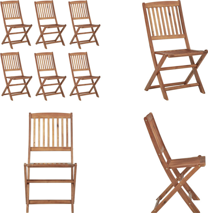 vidaXL Klappbare Gartenstühle 6 Stk. Massivholz Akazie - Gartenstuhl - Gartenstühle - Holz Gartenstuhl - Holz Gartenstühle