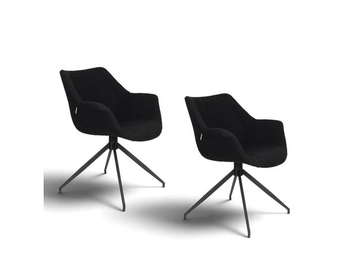 Zuiver Doulton Stuhl - 2er Set Schwarz, Neu – Perfekt für Büro und Empfang