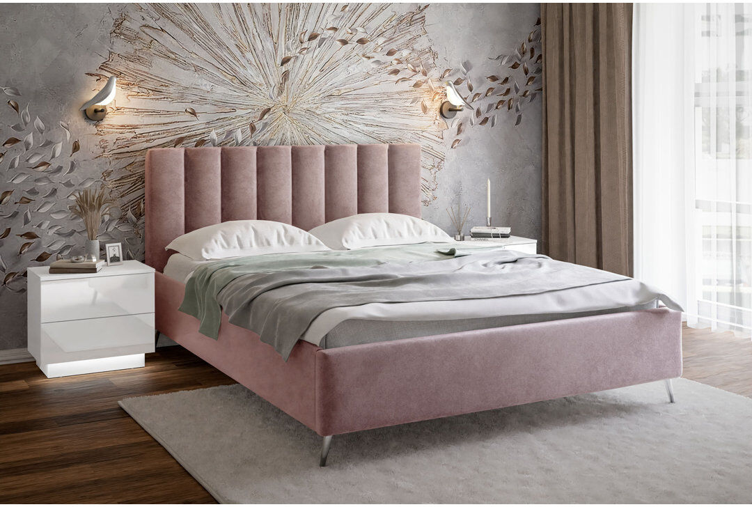 Mikado Living Vicente Upholstered Ottoman Storage Bed Pink 120 x 200cm