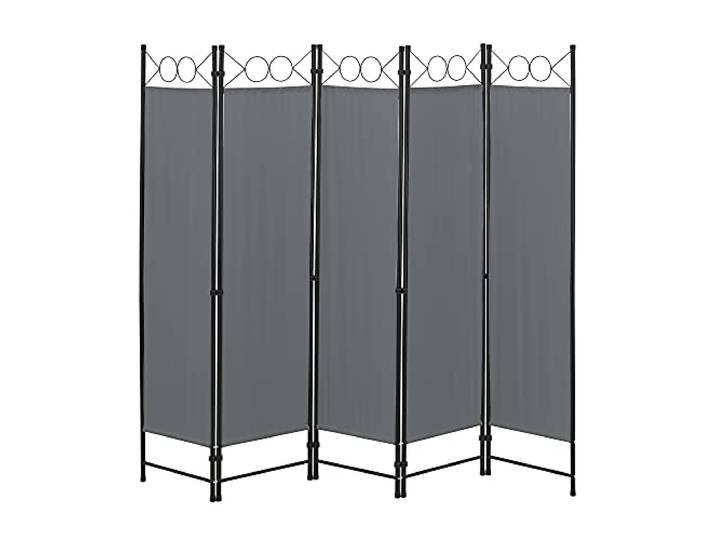 Raumteiler Saragossa 5-teilig 200x171 cm Paravent Trennwand 5-TLG. Sichtschutz Stellwand Spanische Wand Dunkelgrau