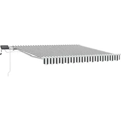 vidaXL Markise mit LED-Beleuchtung Manuell Anthrazit & Weiß 300x250 cm