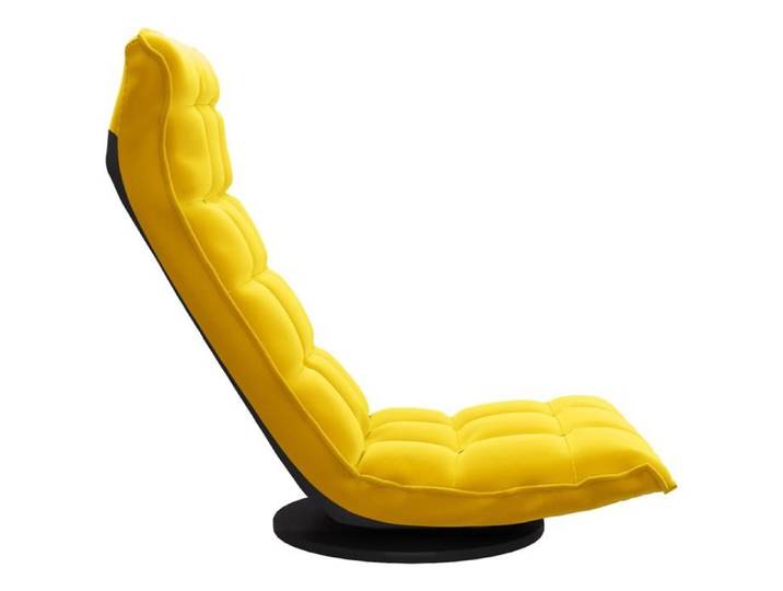 Jaune Fauteuil/Chaise longue de sol pivotante - SOLOMON - Moderne - Jaune Velours CCC2552