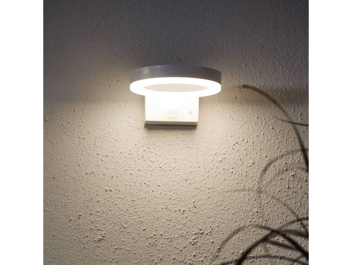 STAR TRADING LED-Solar-Wandleuchte Vidi mit Bewegungsmelder, weiß / opal, Metall, Modern, Solarleuchte