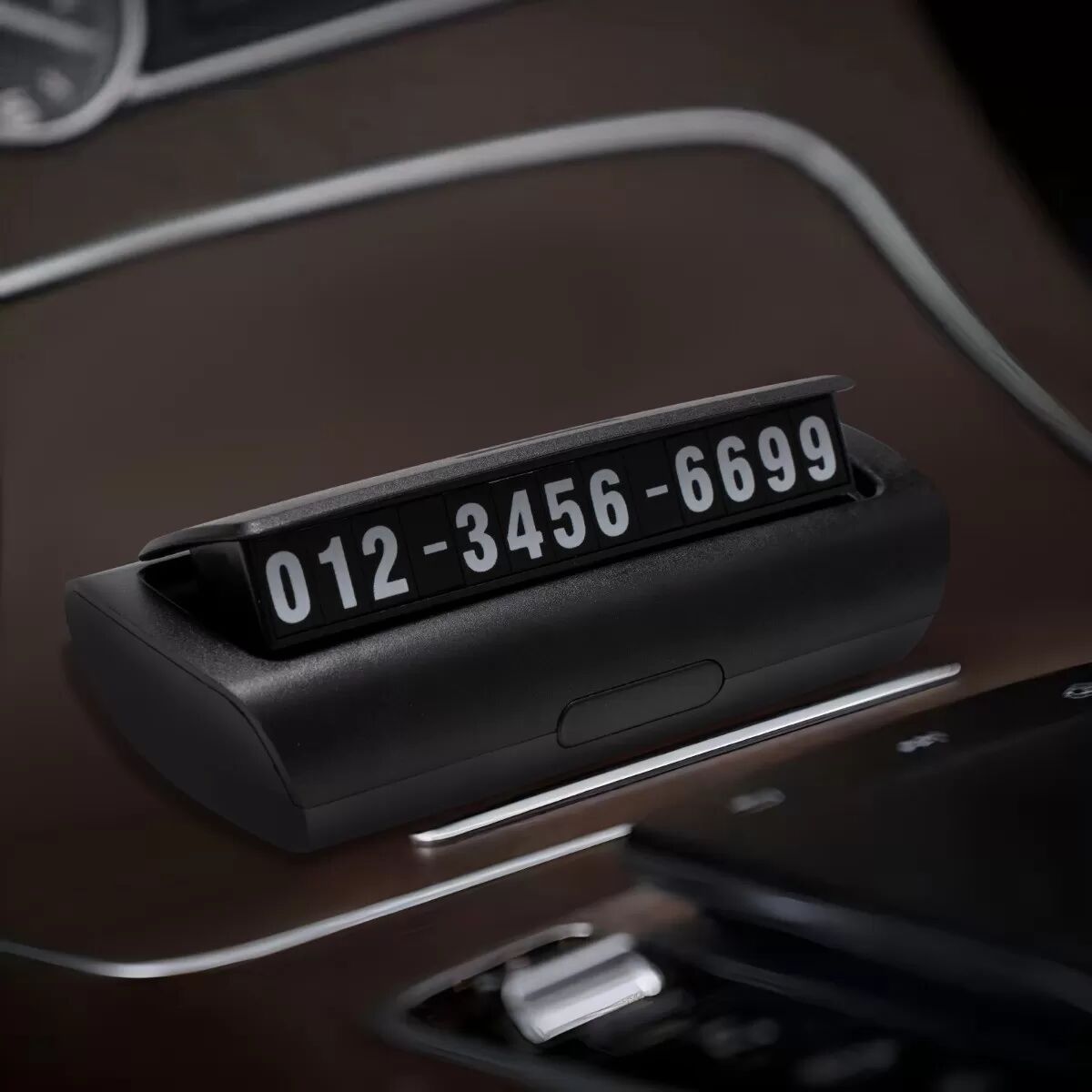 INF Temporäres Auto-Parknummernschild – Privatsphäre Schutz, Ein-Tasten Verdeckung, Magnetische Ziffern, PC+ABS Schwarz