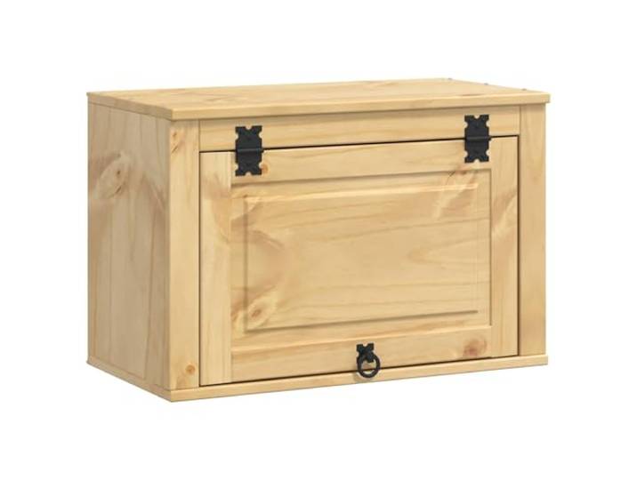 RJPLMFV Schrank Kiefer massiv, 60 x 32 x 40 cm, honigbraun Modernes rechteckiges Design, Aufbewahrung für Wohnzimmer und Esszimmer, langlebiges Massivholz, sichere Wandbefestigung
