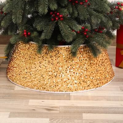Modern Home Fixes Decorative Holiday Home Decor, Artificial Christmas Tree Skirt, Pine Tree Ring Base Cover f