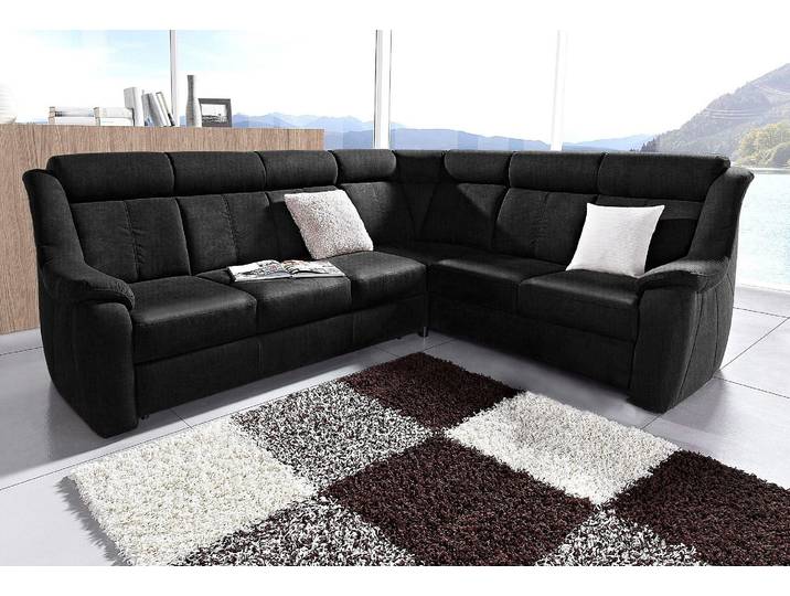 Ecksofa, Altara Nubuck, Schwarz, 261×211 cm, Mit Relaxfunktion, Modern, SIT & MORE