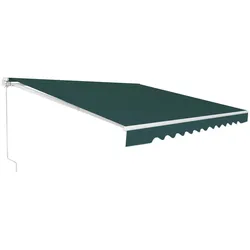 Helloshop26 - 4 x 2,5 m Kurbelmarkise mit verstellbarem Sonnendach für maximalen Schatten modernes Design grünes Aluminium 20_0013651