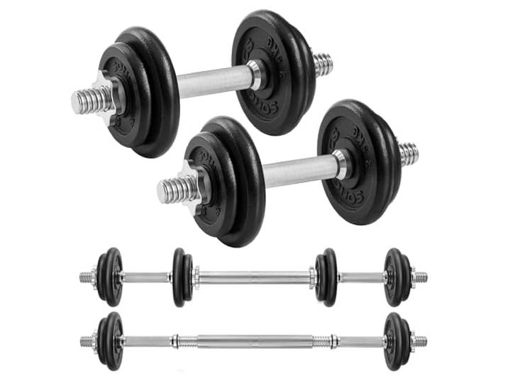 SONGMICS Verstelbare Halterset, Gietijzeren Dumbbells, 20 kg