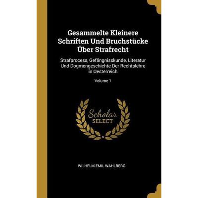 Gesammelte Kleinere Schriften Und Bruchstücke Über Strafrecht, Gebundene Ausgabe von Wilhelm Emil Wahlberg, Creative Media Partners, LLC,