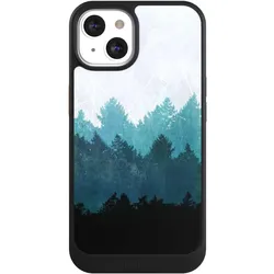 Nivocase Hülle für Apple iPhone 13 Handyhülle NIVOcore Case Schwarz Abstrakt Baum Wald (Apple iPhone 13), Smartphone Hülle, Schwarz