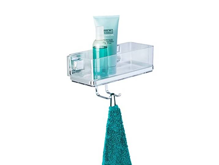 WENKO Vacuum-Loc Quadro Wandrek met haken, bevestiging zonder boren