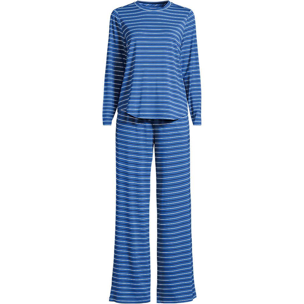 Pyjama-Set mit Cooling-Finish in Plus-Größe, Damen, size: plus, Blau, by Lands' End