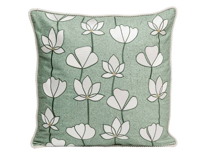 Coussin décoratif Zari Vert Vert 50 x 50 x 15cm Polyester/Lin