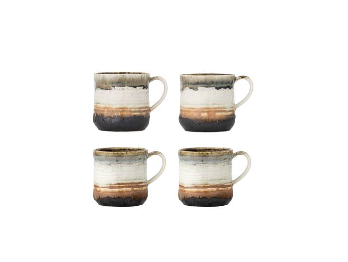 Handgefertigter Becher „Deana“, 4er-Set Keramik Multicolor Bloomingville