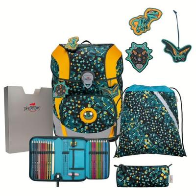 DerDieDas Schulranzen Set ErgoFlex Tiny, Schulranzen Set, 5tlg, Dino Time