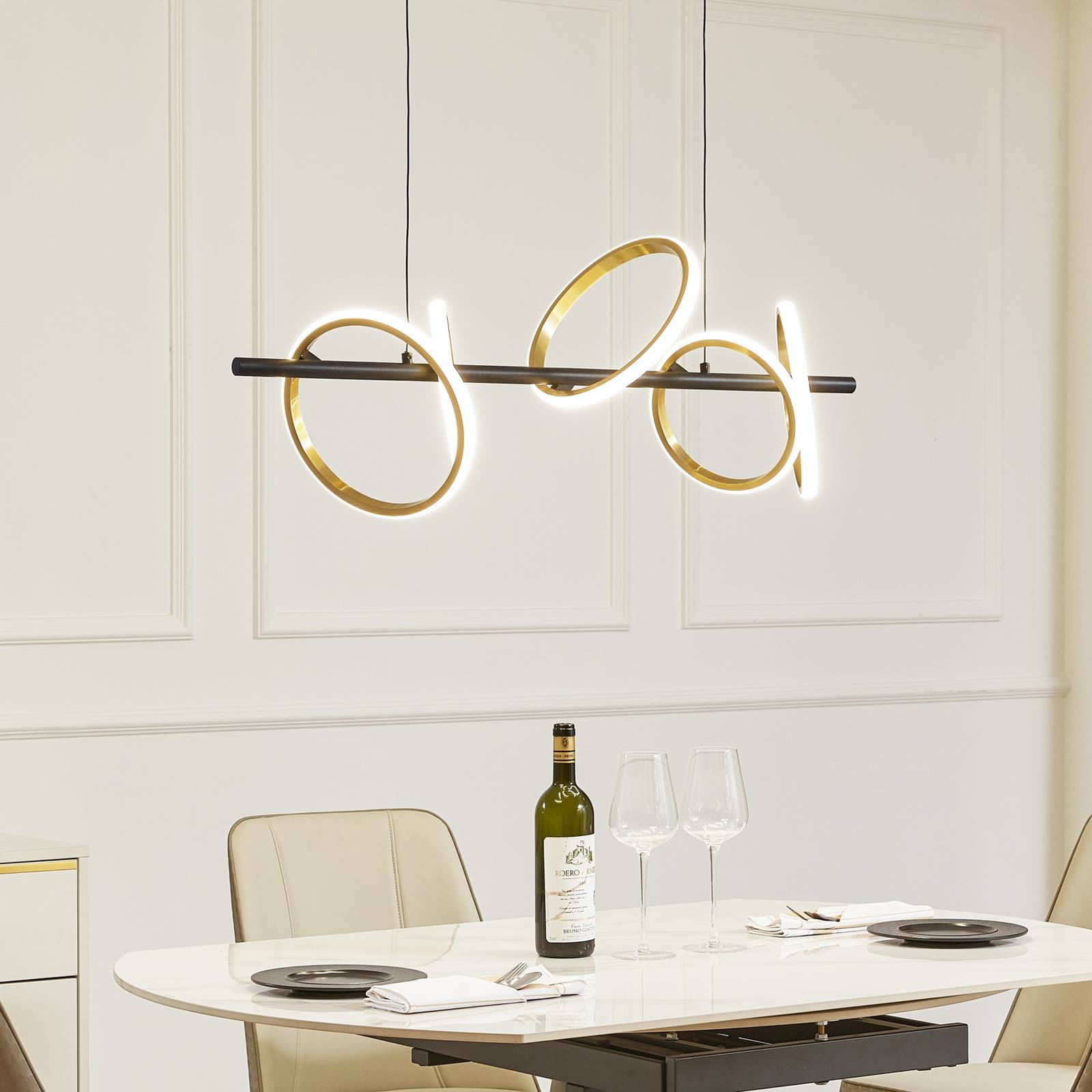 Pendant Light Madu Lucande, Black, Living / Dining Room, metal, Modern, Ceiling Light