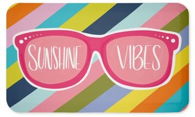 "Stupell Sunshine Vibes Sunglasses Printed Anti-Fatigue Floor Mat, design by Emily Cromwell, 30""x18"""