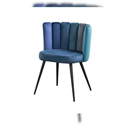 KAWOLA Stuhl JADA Esszimmerstuhl Velvet blau Fuß schwarz