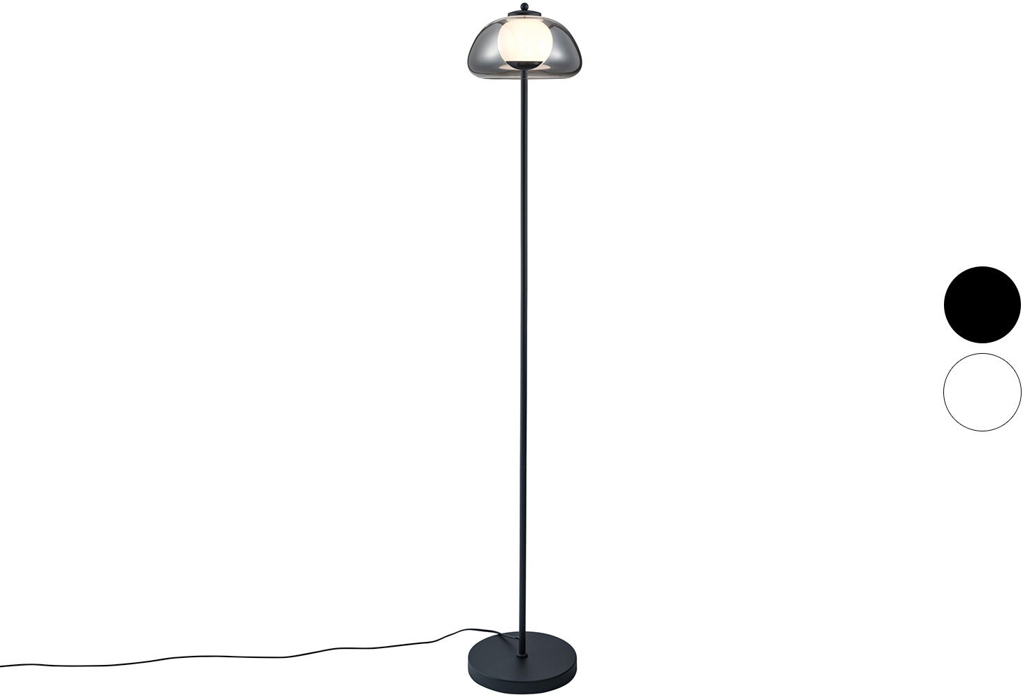 LIVARNO HOME LED-Stehleuchte, Lampenschirm aus hochwertigem Glas