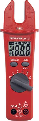 Benning CM 1-3 Stromzange, Hand-Multimeter digital CAT III 1000 V, CAT IV 600V Anzeige (Counts): 2000